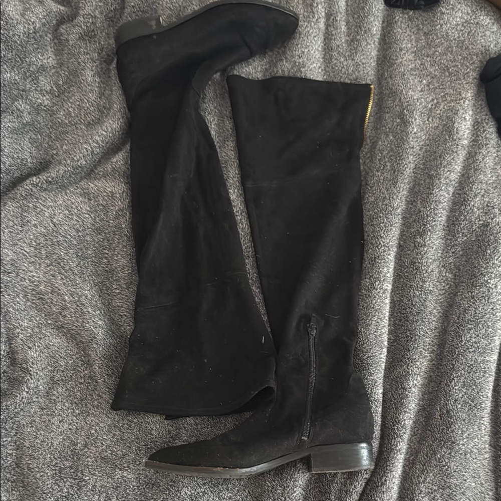 Ivanka Trump Black Over the Knee Boots Sleek Design